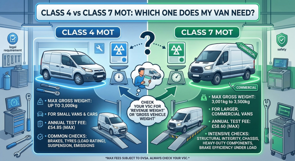 Class 4 vs Class 7 MOT: Which One Does My Van Need?